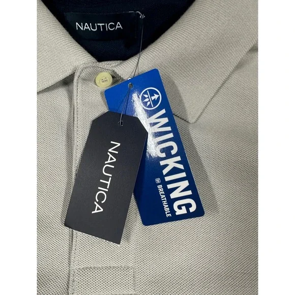 Nautica Mens XL Performance Polo Shirt Gray Wicking Breathable KC7200 New - Picture 3 of 7